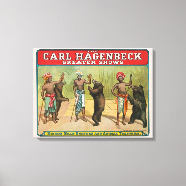 Vintage Carl Hagenbeck Circus Poster Canvas Print (Front)