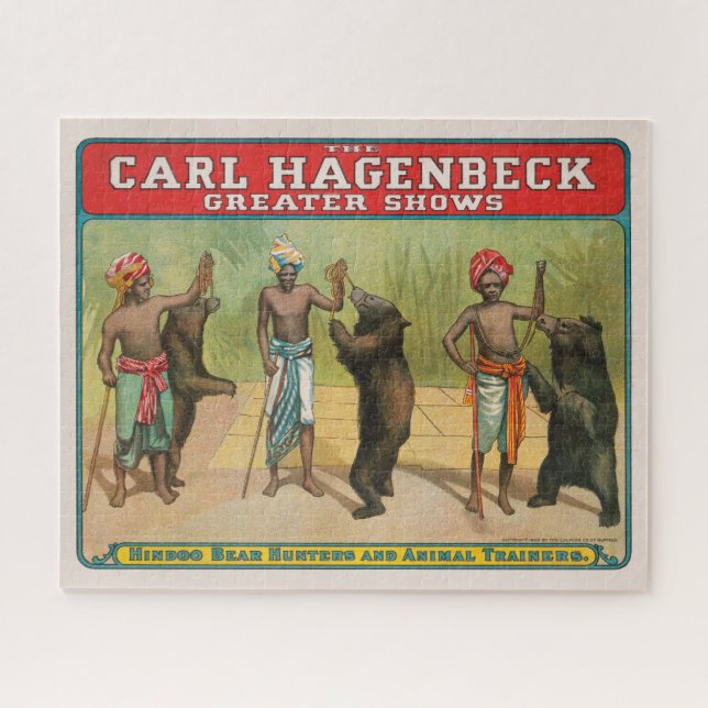 Vintage Carl Hagenbeck Circus Poster Jigsaw Puzzle (Horizontal)