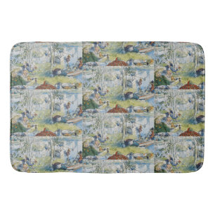 Vintage Carl Larsson Cray Fishing With The Family Bath Mat