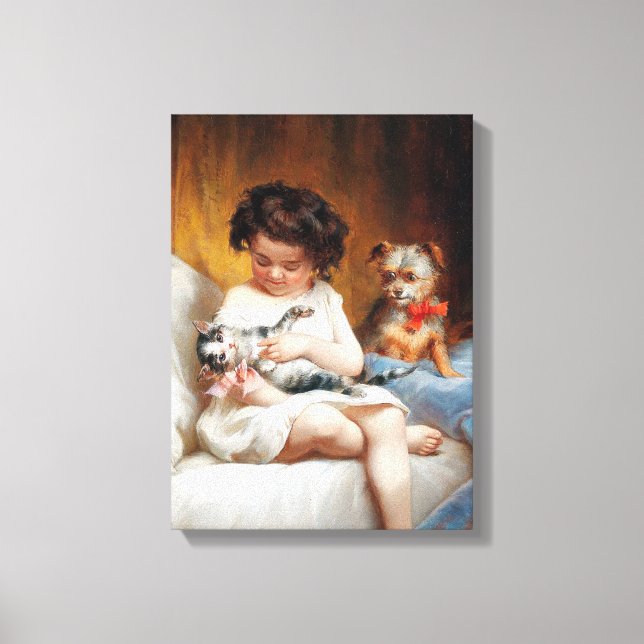 Vintage Carl Reichert The Little Darling Canvas Print (Front)