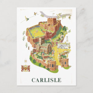 Vintage Carlisle England Travel Poster Postcard