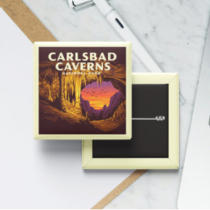 Vintage Carlsbad Caverns National Park 2 Inch Square Button