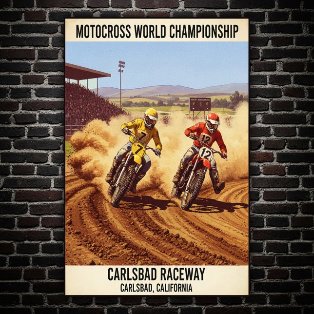 Vintage Carlsbad Raceway Motocross Wall Poster (Creator Uploaded)
