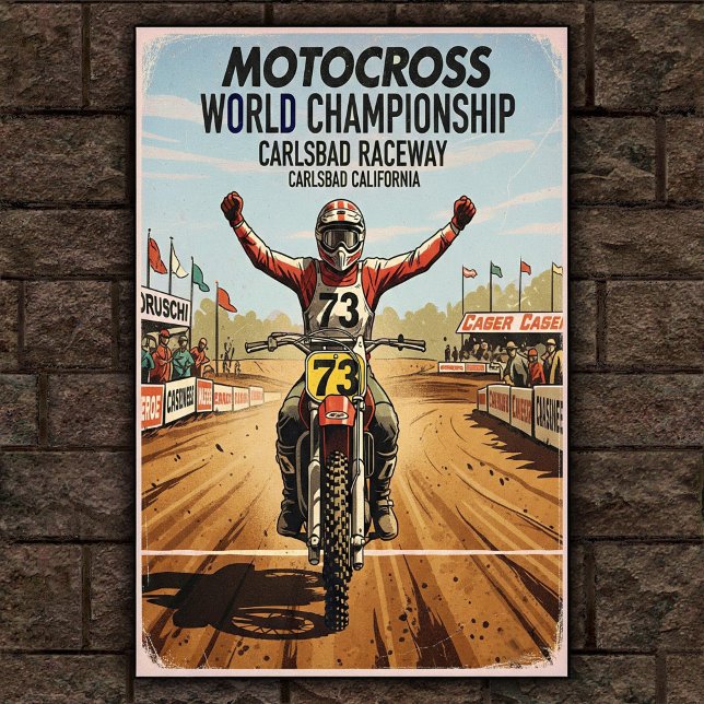 Vintage Carlsbad Raceway Motocross Wall Poster (Creator Uploaded)