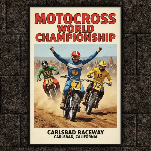 Vintage Carlsbad Raceway Motocross Wall Poster (Creator Uploaded)