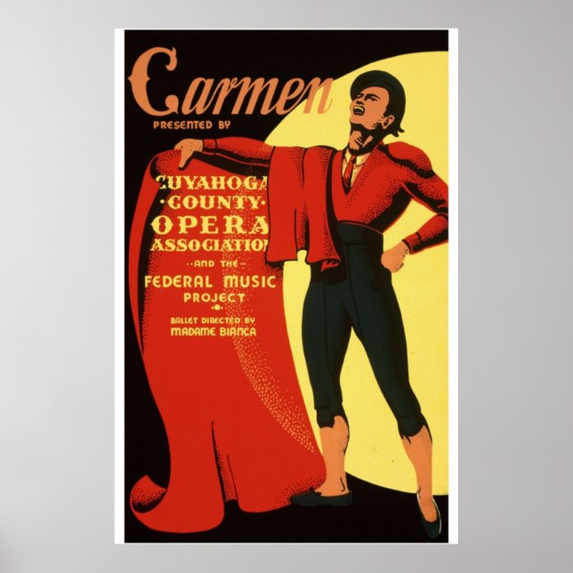 Vintage Carmen Opera Advertising 1939 Poster (Front)