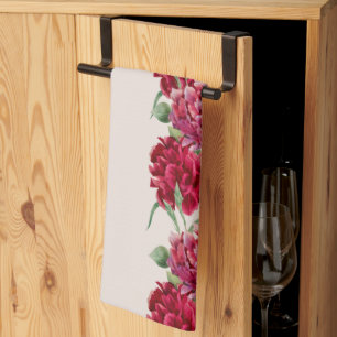 Vintage Carnation Floral illustration Kitchen Towel