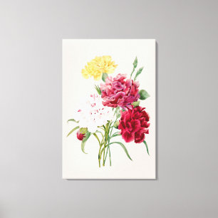 Vintage Carnation Flowers Print 