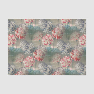 Vintage Carnations Botanical Decoupage Craft Tissue Paper