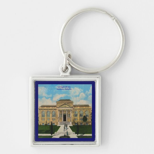 Vintage Carnegie Library Anniston Alabama  Keychain (Front)