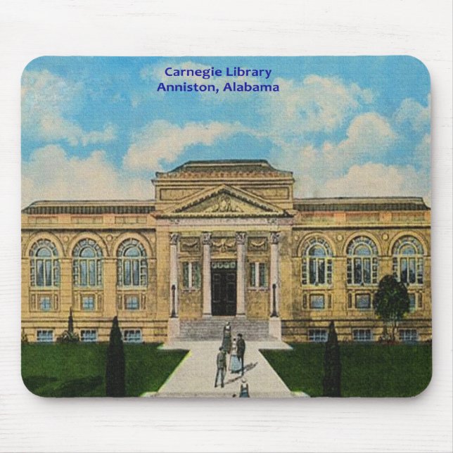 Vintage Carnegie Library Anniston Alabama  Mouse Pad (Front)