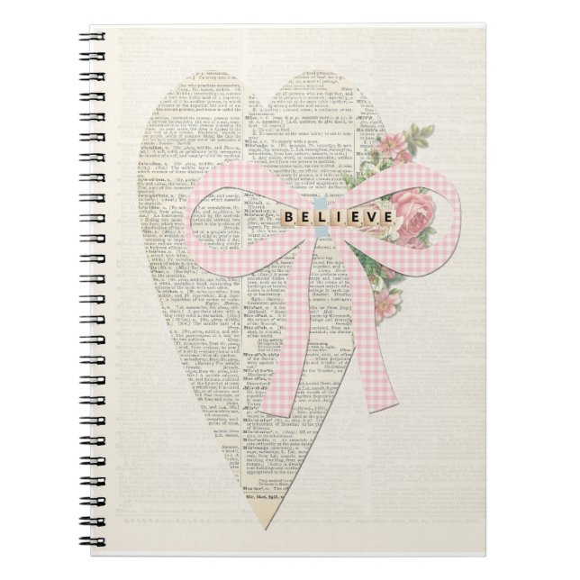 Vintage carnet romantique shabby collage chic (Devant)