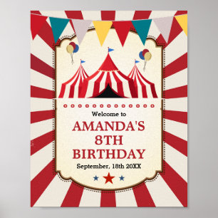 Vintage Carnival Circus Birthday Welcome Sign