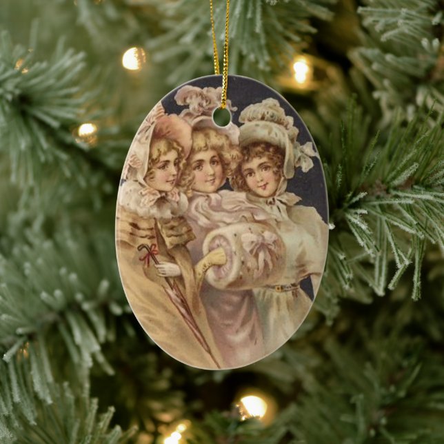 Vintage Carolers Christmas Ornament (Tree)