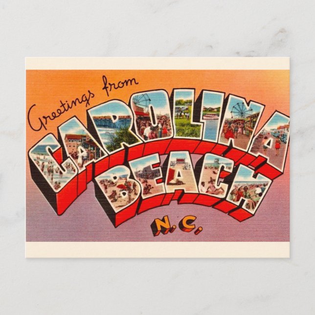 Vintage Carolina Beach Postcard (Front)