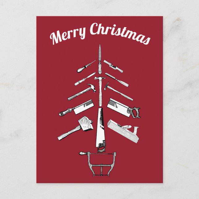 Vintage Carpentry Tools christmas gifts Holiday Postcard (Front)