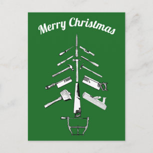 Vintage Carpentry Tools christmas gifts Holiday Postcard