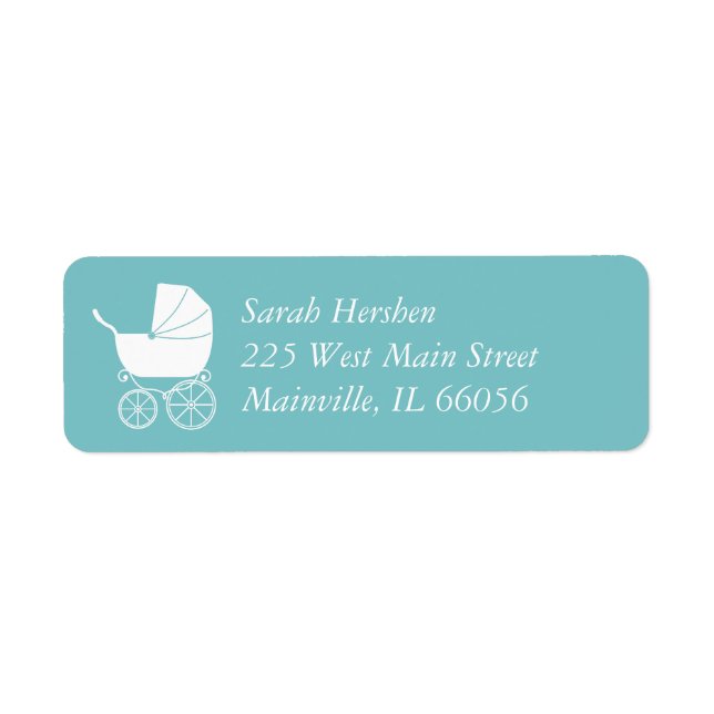 Vintage Carriage Baby Shower Cute Blue Boy (Front)