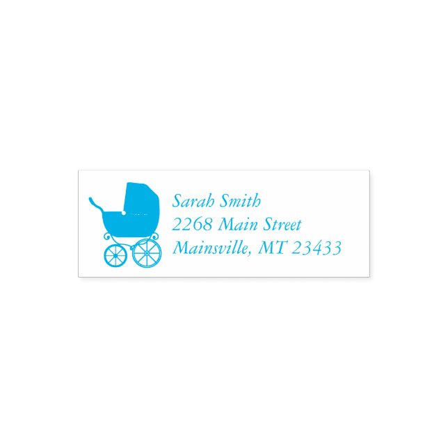 Vintage Carriage Baby Shower Self-inking Stamp (Design)