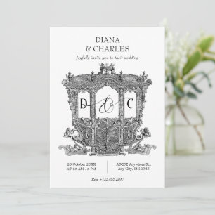 Vintage Carriage royal wedding Invitation