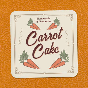 Vintage Carrot Cake Label Sticker