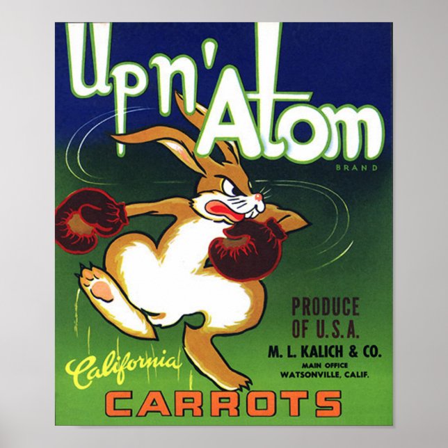 Vintage Carrot Crate Label Print (Front)