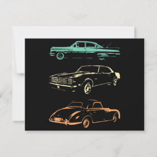 Vintage Cars - 80s & 90s Graphic Retro Invitation