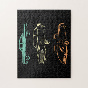 Vintage Cars - 80s & 90s Graphic Retro Jigsaw Puzzle