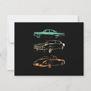 Vintage Cars - 80s & 90s Graphic Retro RSVP Card