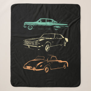 Vintage Cars - 80s & 90s Graphic Retro Sherpa Blanket