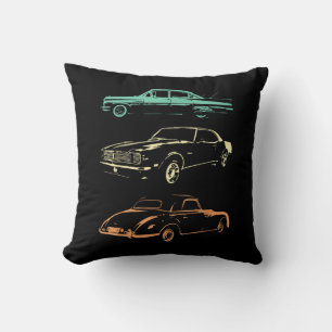 Vintage Cars - 80s & 90s Graphic Retro Throw Pillow