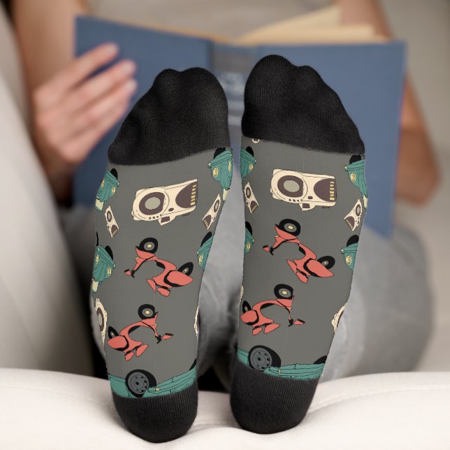 Vintage cars and cameras socks (Bottom)