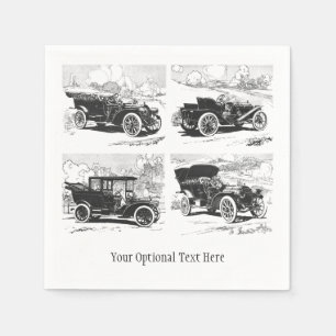 Vintage cars custom paper napkins