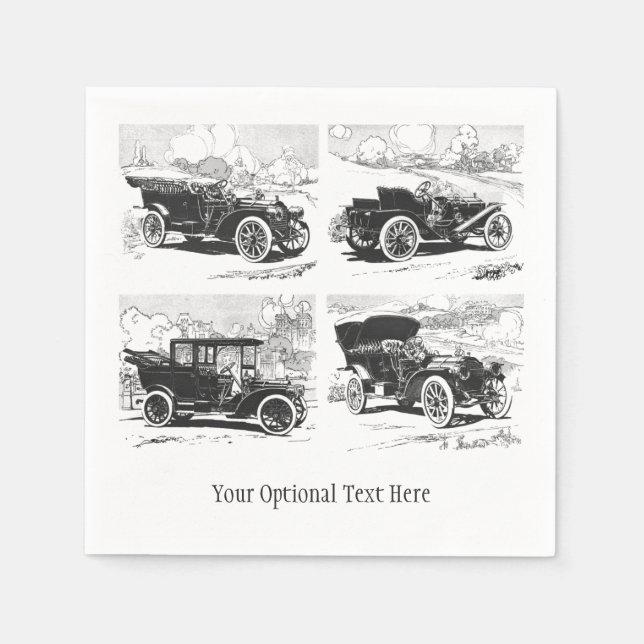Vintage cars custom paper napkins (Front)