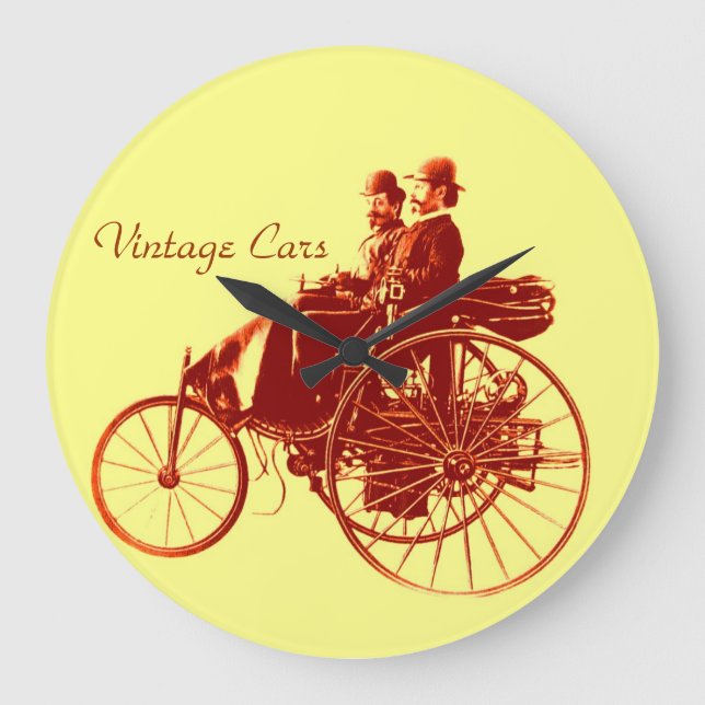 Vintage Cars Gathering Large Clock (Front)