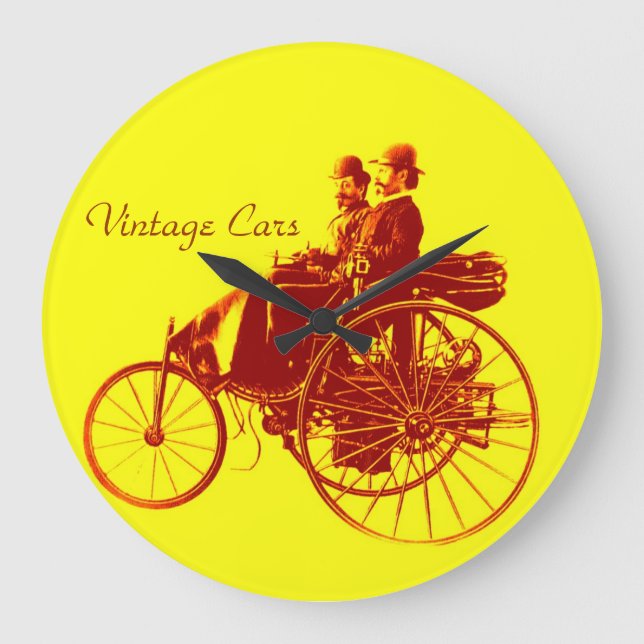 Vintage Cars Gathering Large Clock (Front)