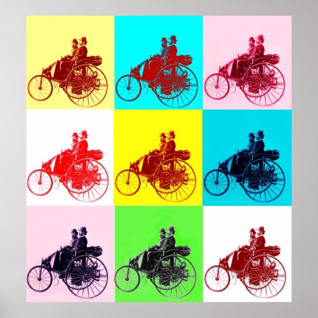 ViNTAGE CARS GATHERING POP ART Poster (Front)