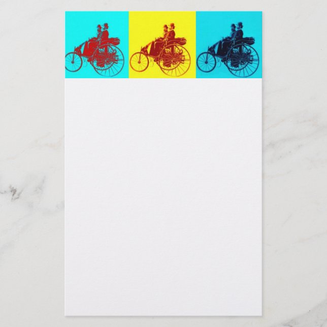 ViNTAGE CARS GATHERING POP ART Stationery (Front)