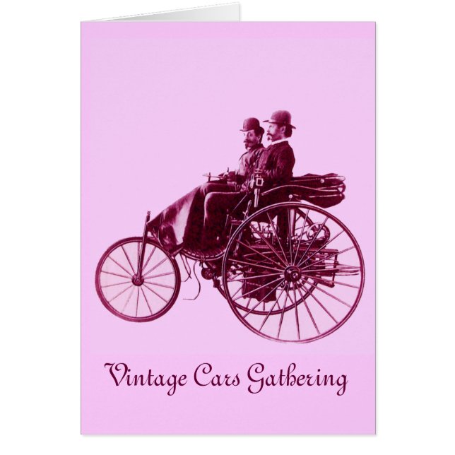 Vintage Cars Gathering , purple  pink violet white (Front)