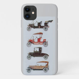 Vintage Cars Gathering, Red Black Grey Classic Car iPhone 11 Case