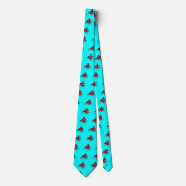 Vintage Cars Gathering,red,blue turquase,teal Tie (Front)