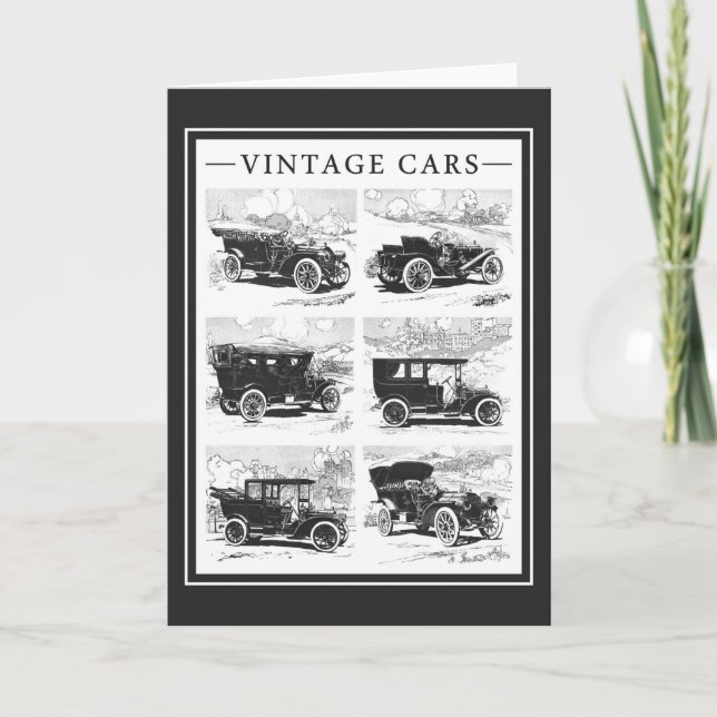 Vintage cars greeting card (Front)