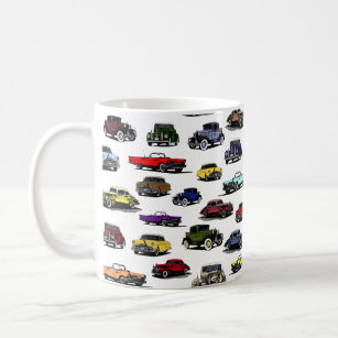 Vintage Cars Illustrations Random Pattern Coffee Mug