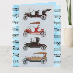VINTAGE CARS MUSICAL FATHER'S DAY CARD