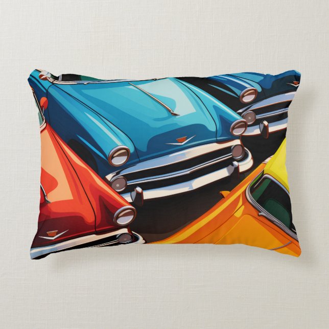 Vintage Cars Pattern Accent Pillow (Front)
