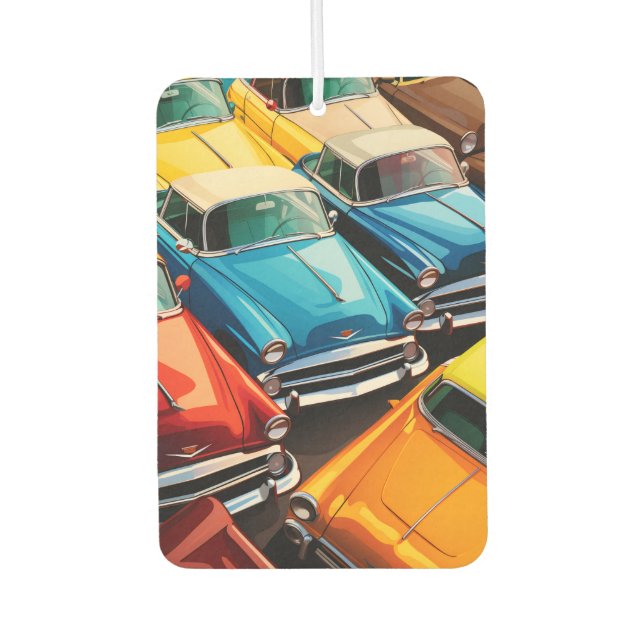 Vintage Cars Pattern Air Freshener (Front)