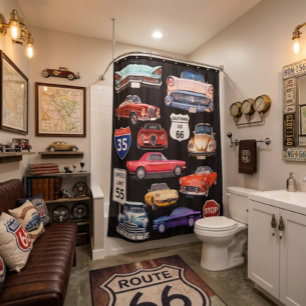 Vintage Cars Shower Curtain
