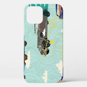 Vintage Cars: Sky Clouds Pattern iPhone 12 Case