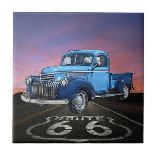 Vintage Cars - Truck - Route 66 - SRF Tile