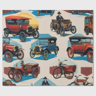 Vintage Cars Wrapping Paper
